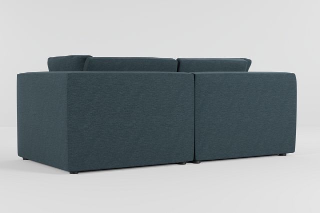 Destin Elevation Dark Blue Fabric 2 Piece Modular Sofa