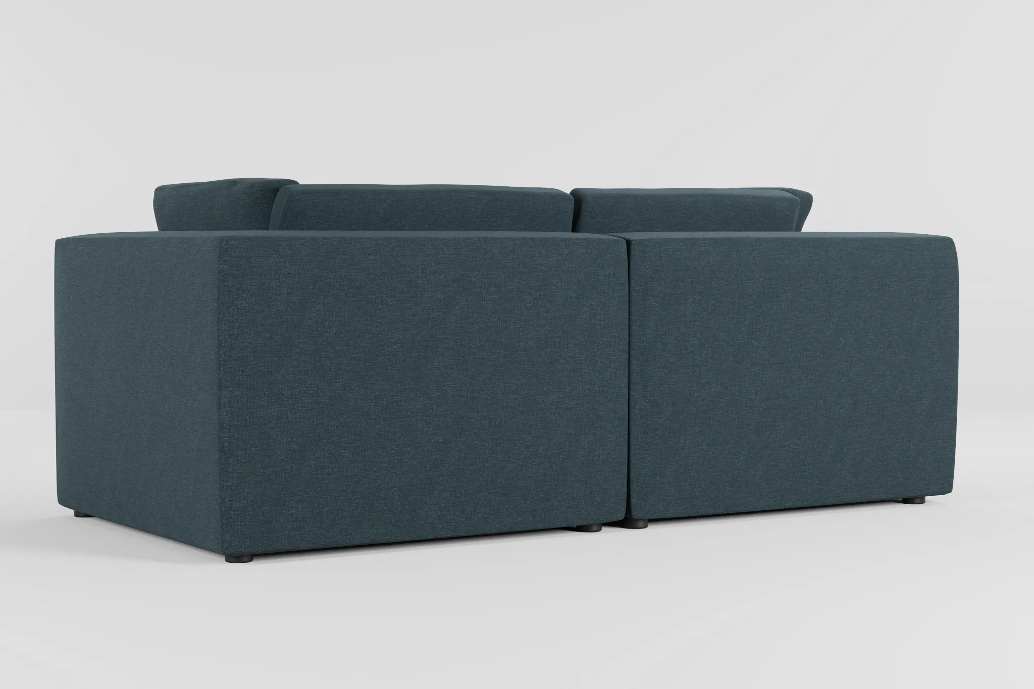 Destin Elevation Dark Blue Fabric 2-piece Modular Sofa