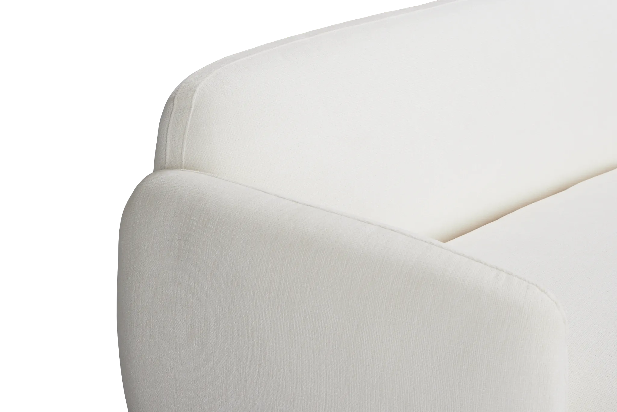 Halsey White Fabric Small Left Cuddler Sectional