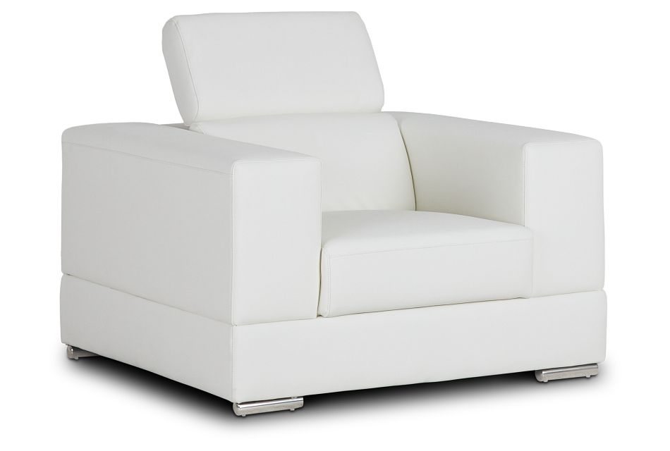 Maxwell White Micro Chair Living Room Chairs City Furniture
