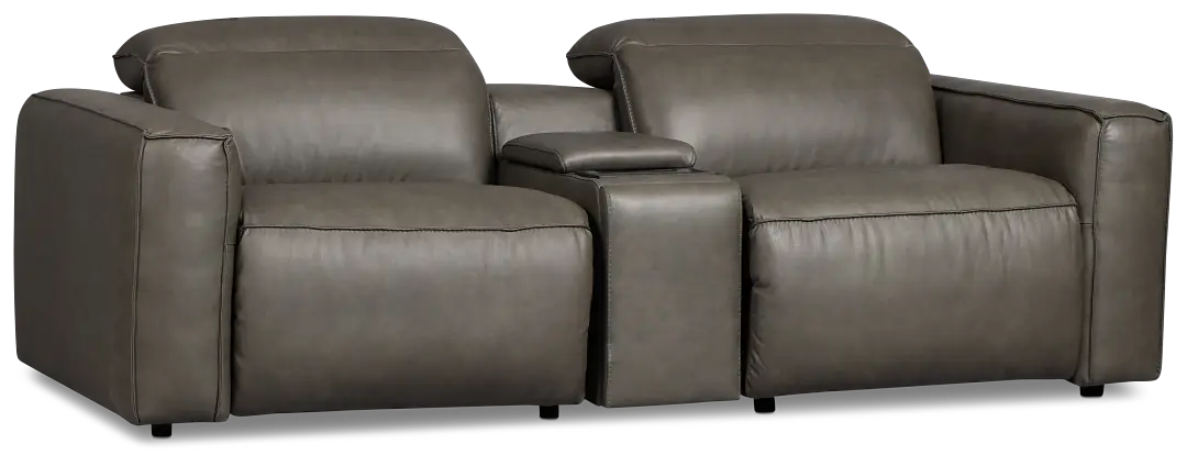Ryland Dark Gray Lthr/vinyl Power Reclining Console Sofa Ryland Dark Gray Lthr/vinyl Power Reclining Console Sofa