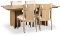 Pasadena Light Tone Rectangular Table & 4 Upholstered Chairs