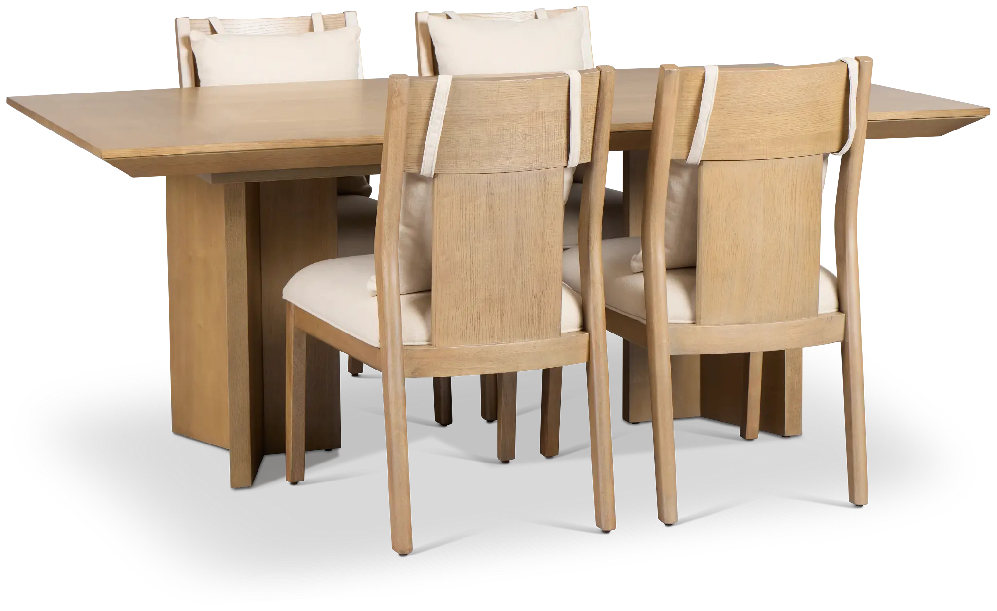 Pasadena Light Tone Rectangular Table & 4 Upholstered Chairs Pasadena Light Tone Rectangular Table & 4 Upholstered Chairs