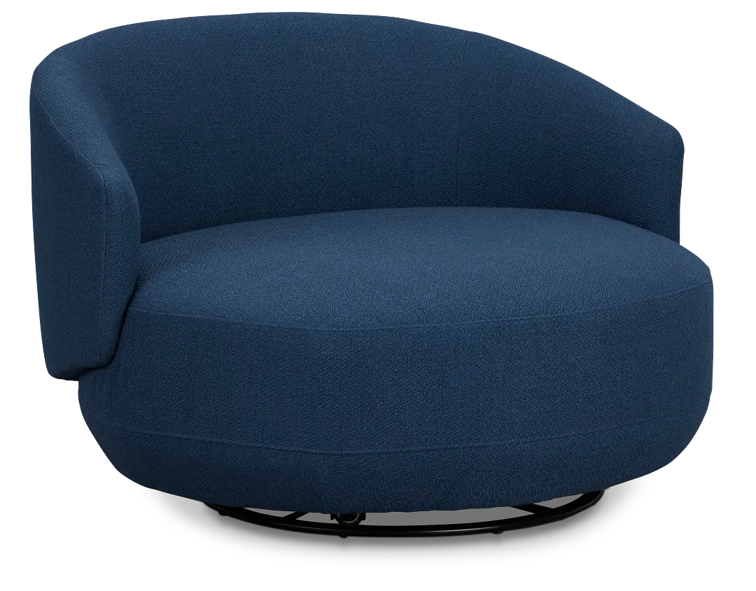 Chrisley Dark Blue Fabric Swivel Accent Chair Chrisley Dark Blue Fabric Swivel Accent Chair