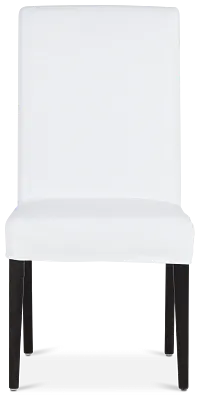 Destination White Short Slipcover Chair With Dark-tone Leg