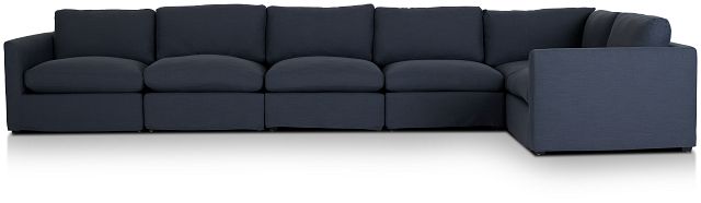 Willow Navy Fabric Large Two-arm Sectional