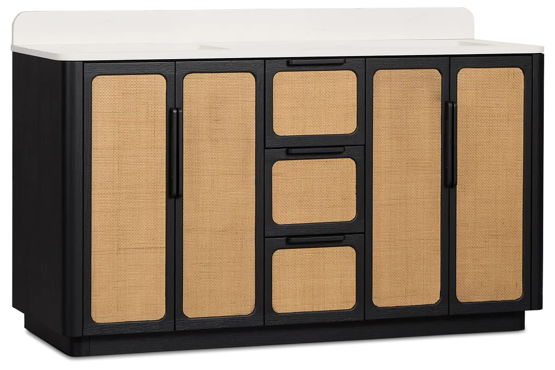 Pacific Two-tone 60" Double Bathroom Vanity