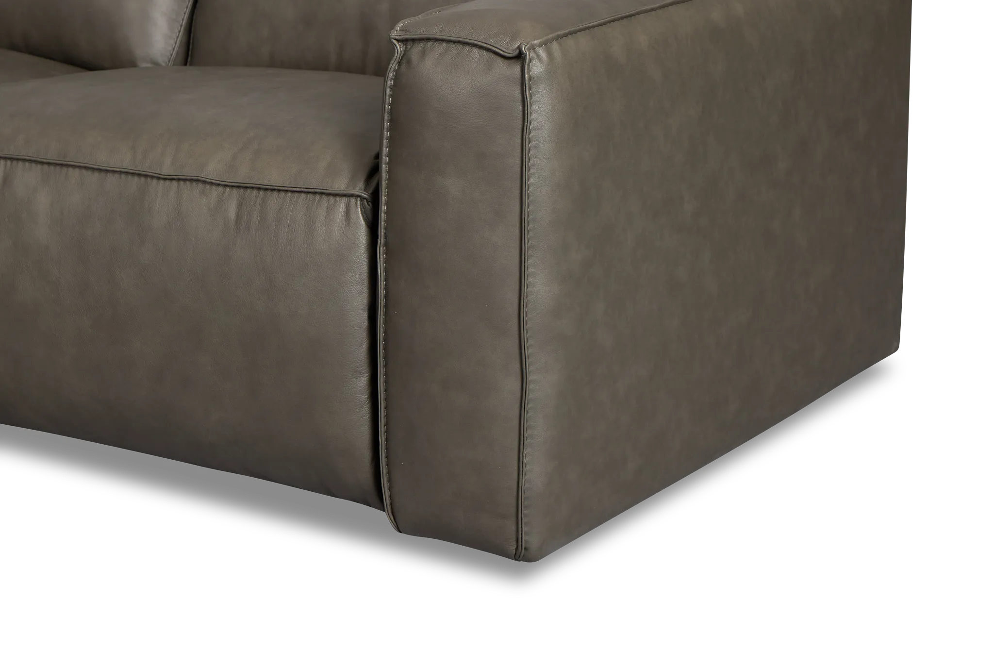 Ryland Dark Gray Lthr/vinyl Small Two-arm Power Reclining Sectional