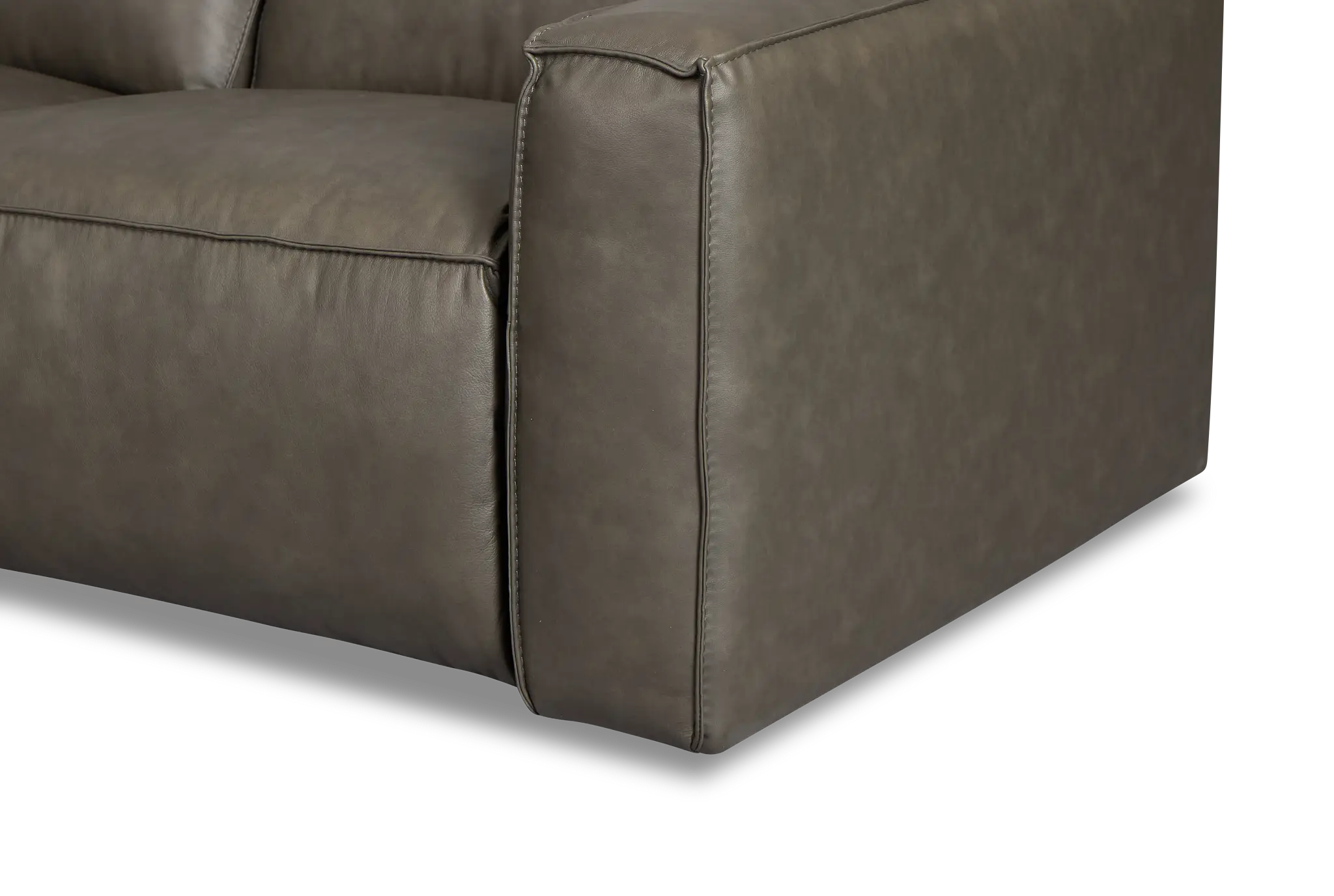 Ryland Dark Gray Lthr/vinyl Small Two-arm Power Reclining Sectional Ryland Dark Gray Lthr/vinyl Small Two-arm Power Reclining Sectional
