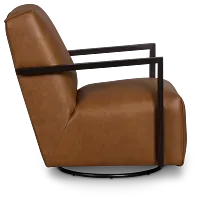 Lucas Dark Brown Leather Swivel Rocker Glider