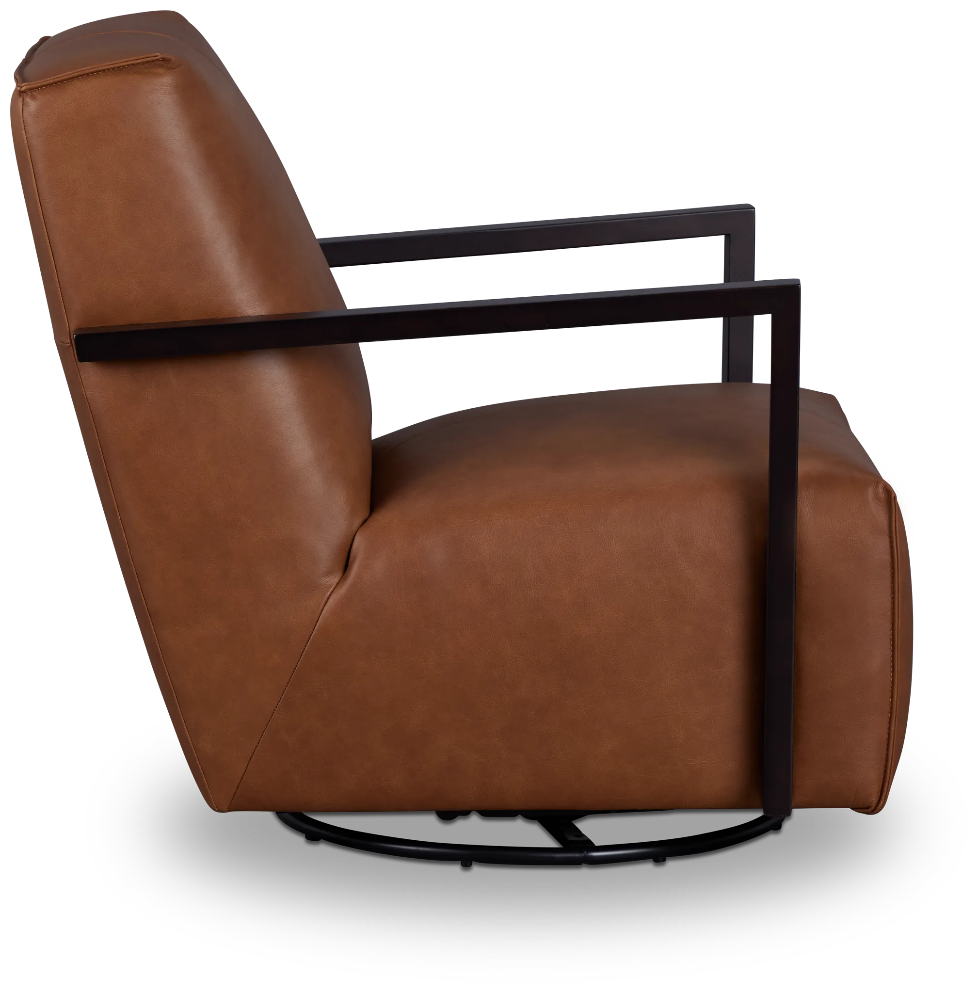 Lucas Dark Brown Leather Swivel Rocker Glider