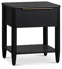 Stockton Black Small Drawer Nightstand