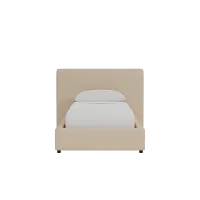 Grayton Merino Light Beige 44" Upholstered Platform Bed