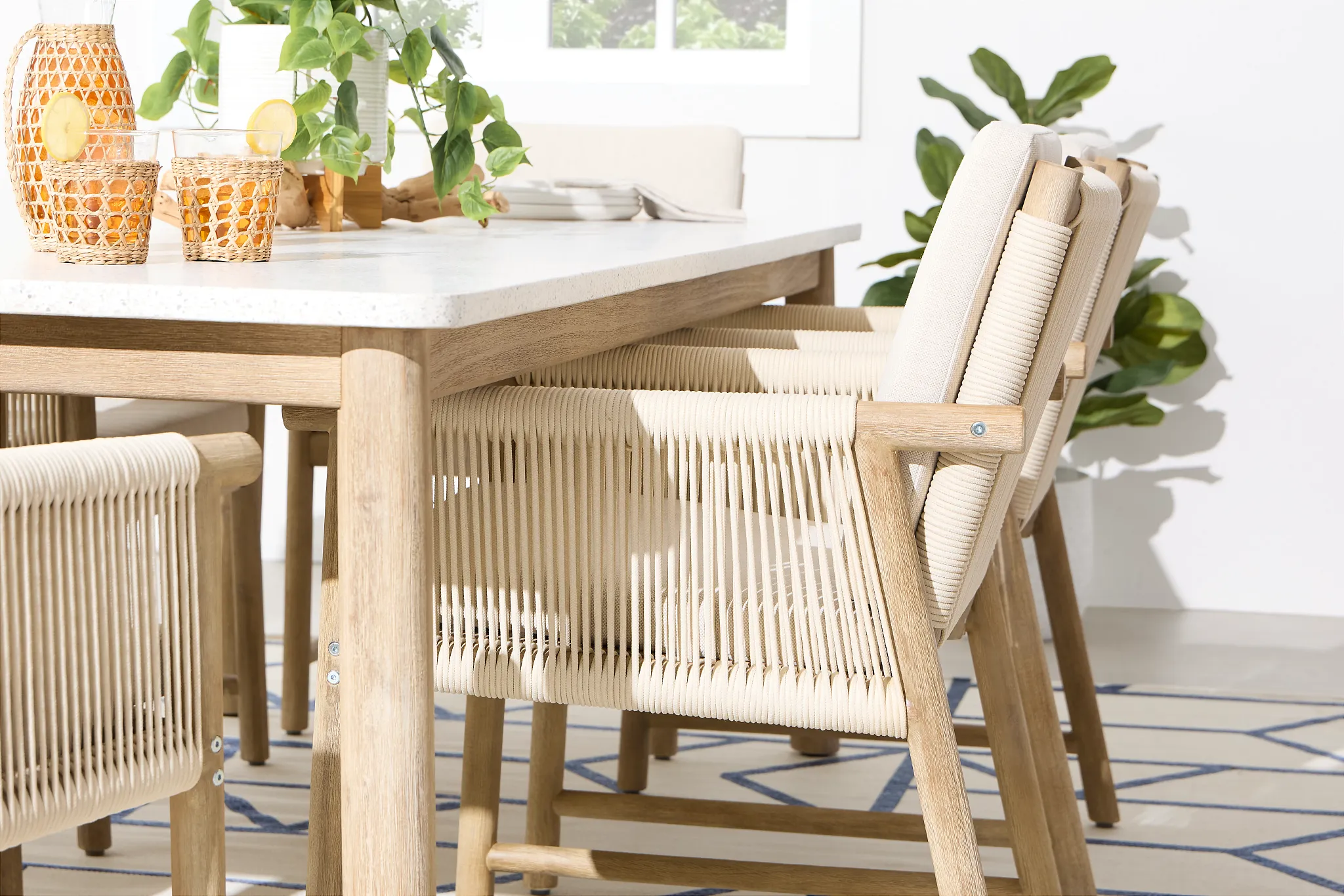 Azure Light Tone Rectangular Table