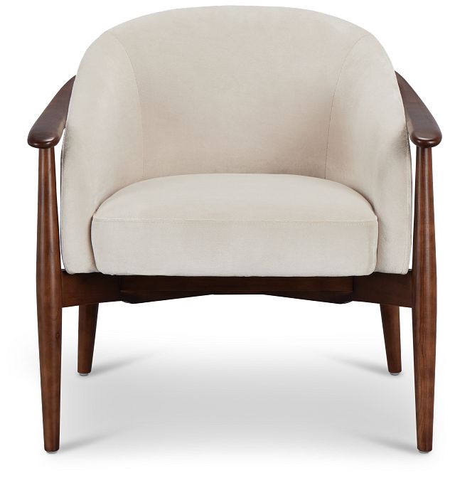 Nova Beige Velvet Accent Chair