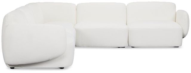 Halsey White Fabric Small Two-arm Sectional