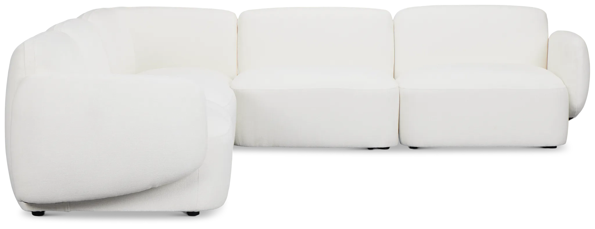 Halsey White Fabric Small Two-arm Sectional