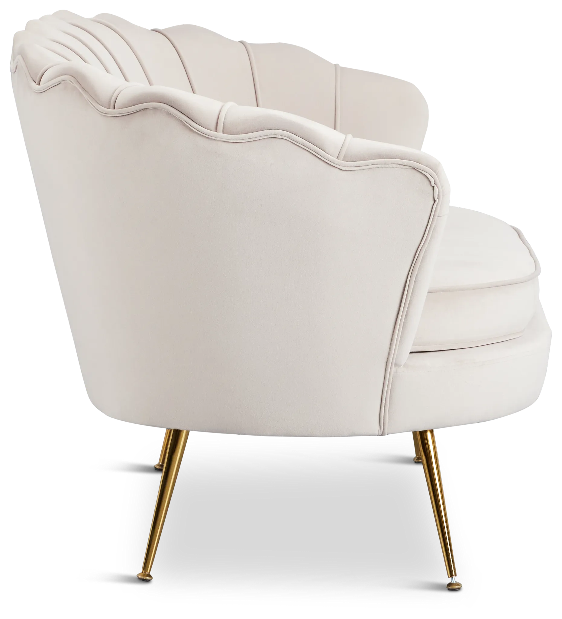 Lily Light Gray Velvet Loveseat