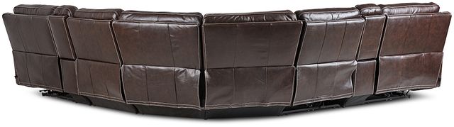 Valor Dark Brown Leather Large Triple Power Reclining Two-arm Sectional