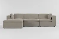 Destin Elevation Khaki Fabric 4-piece Bumper Sectional