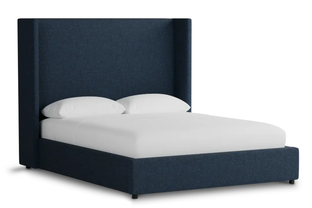 Captiva Elite Dark Blue 60" Upholstered Shelter Bed Captiva Elite Dark Blue 60" Upholstered Shelter Bed