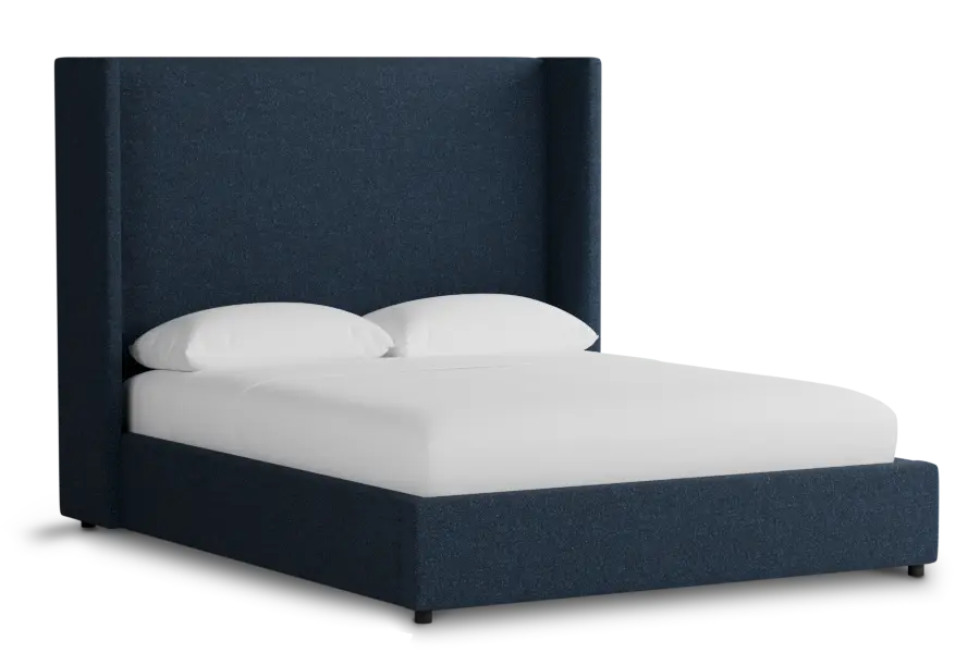 Captiva Elite Dark Blue 60" Upholstered Shelter Bed Captiva Elite Dark Blue 60" Upholstered Shelter Bed