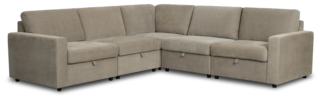 Addie Gray Fabric Small 2-arm Storage Sectional Addie Gray Fabric Small 2-arm Storage Sectional