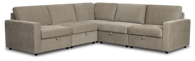 Addie Gray Fabric Small 2-arm Storage Sectional