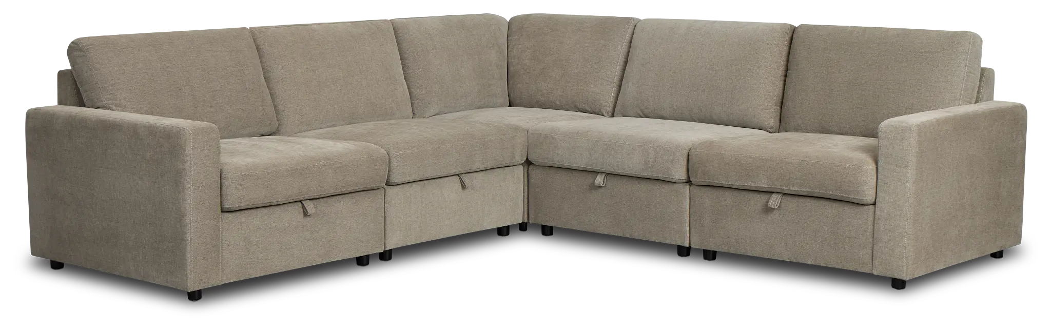 Addie Gray Fabric Small 2-arm Storage Sectional Addie Gray Fabric Small 2-arm Storage Sectional