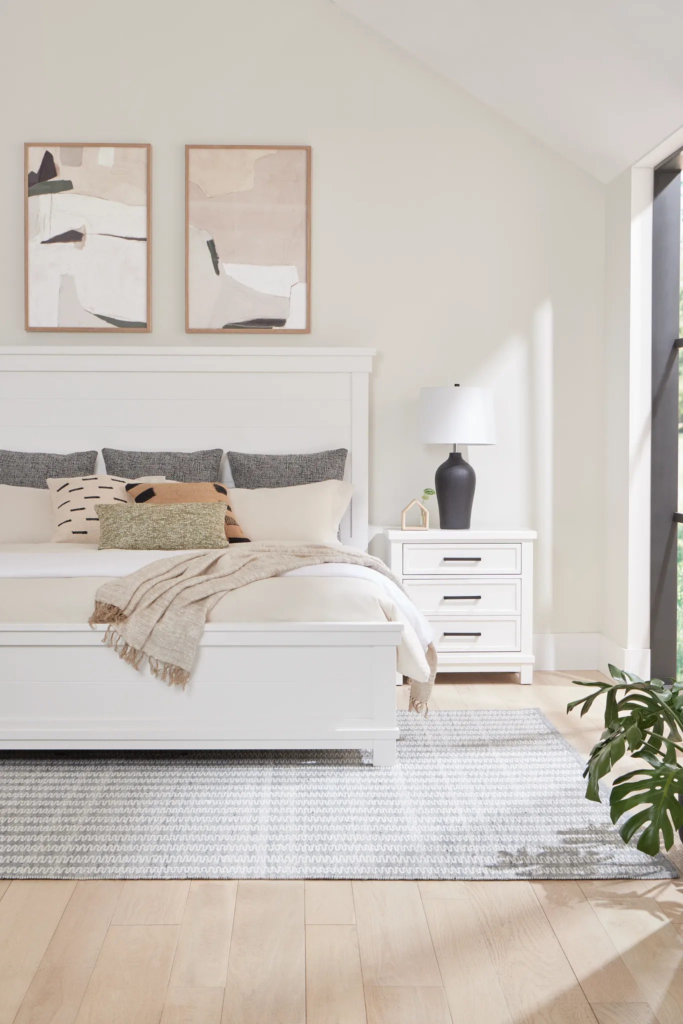 Anton White Panel Bed