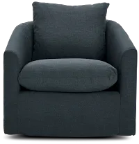 Willow Navy Fabric Swivel Chair