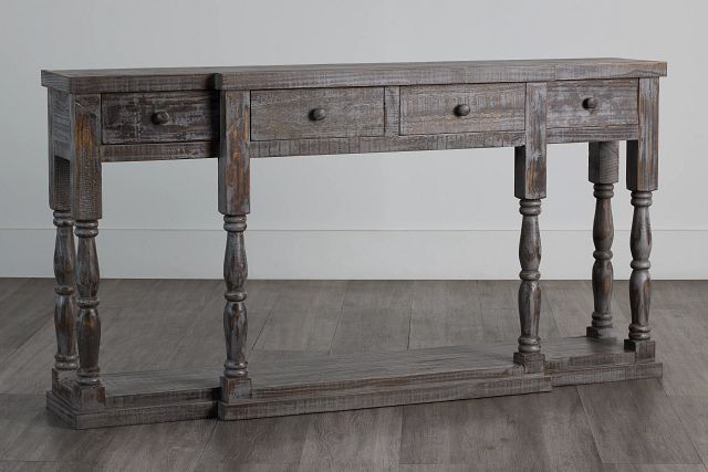 Riverton Gray 4-drawer Console Table