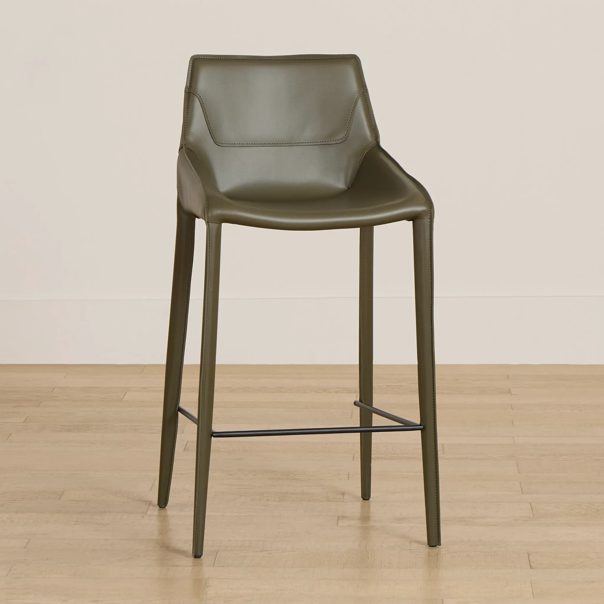 Wakefield Dark Green 27" Upholstered Barstool
