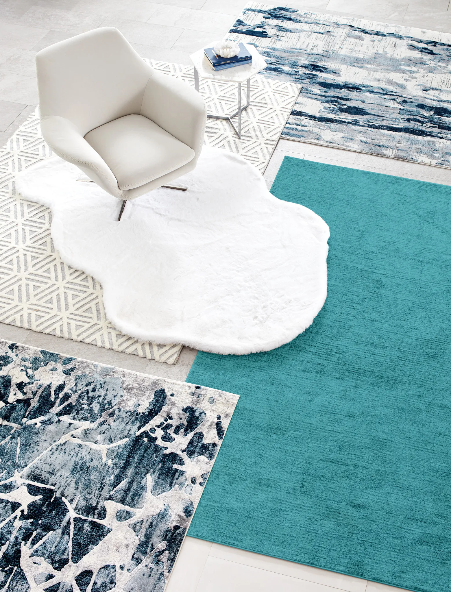 Palmer White 5x8 Area Rug