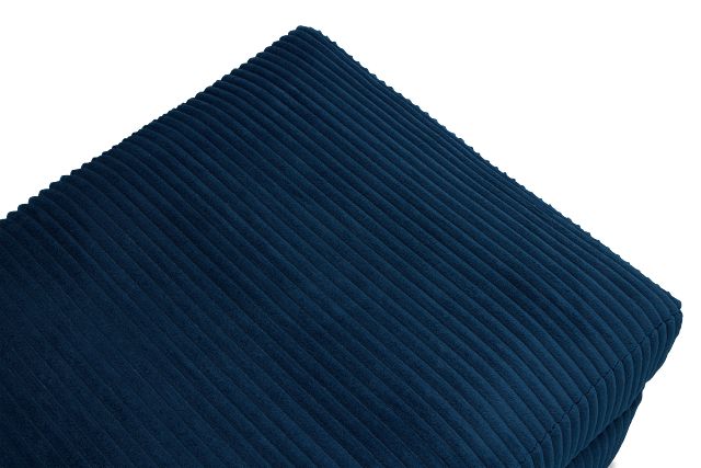 Charlie Dark Blue Fabric Ottoman