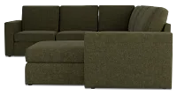 Citymod Green Fabric Medium Right Chaise Sectional