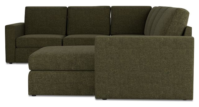 Citymod Green Fabric Medium Right Chaise Sectional