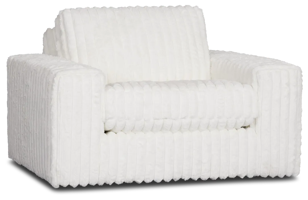 Teddy White Fabric Oversized Chair