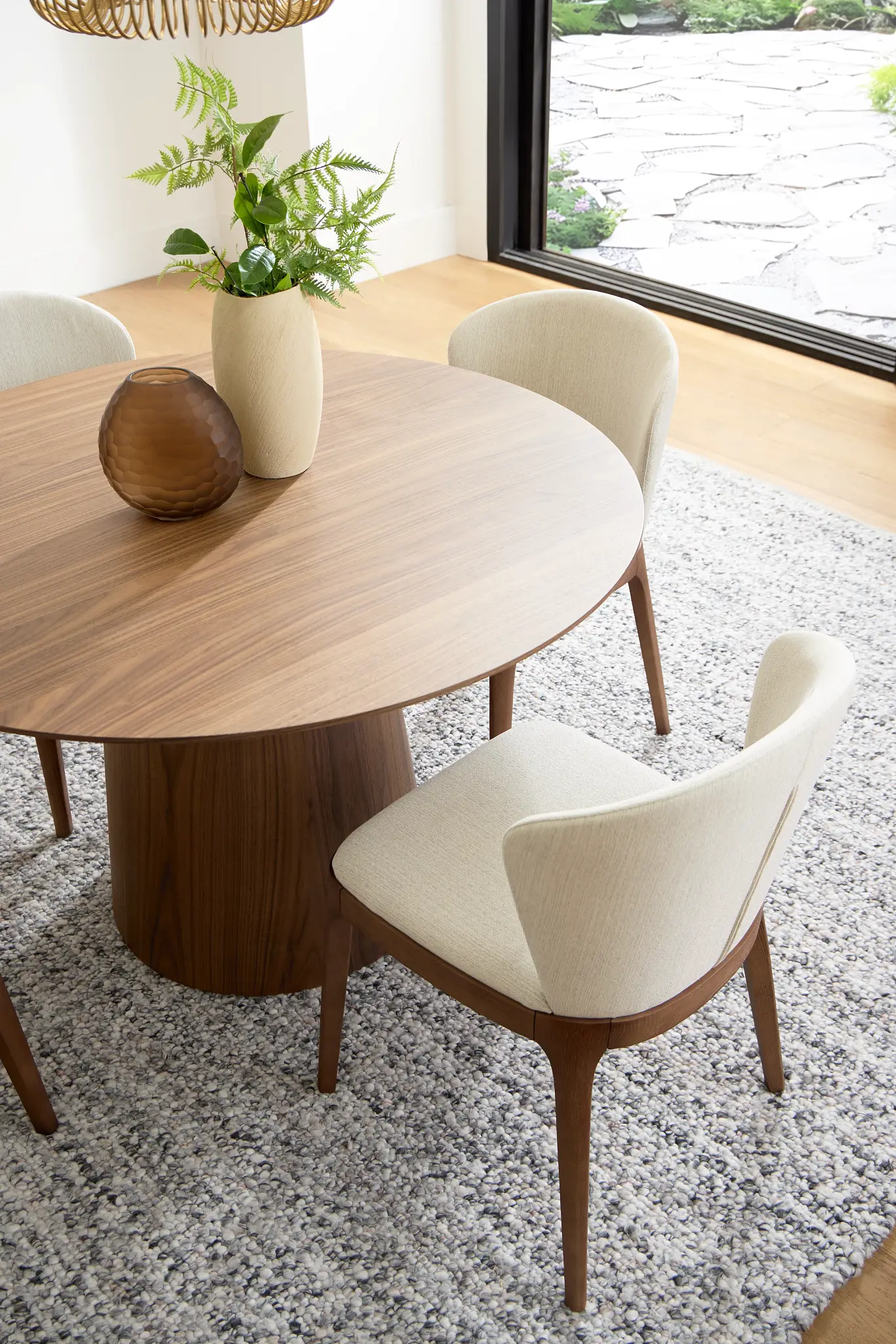 Nomad Mid Tone 47" Round Table & 4 Light Beige Chairs W/mid-tone Legs Nomad Mid Tone 47" Round Table & 4 Light Beige Chairs W/mid-tone Legs