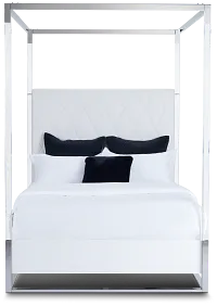 Miami White Uph Canopy Bed