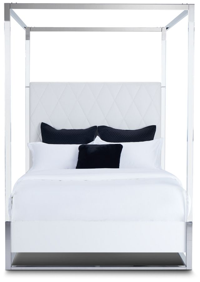 Miami White Uph Canopy Bed (3)