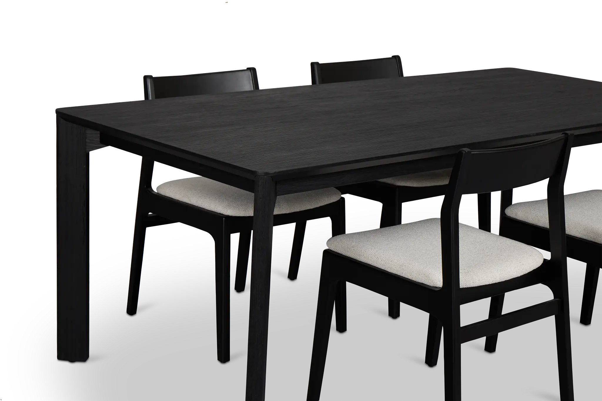 Santorini Black Rect Table & 4 Upholstered Chairs Santorini Black Rect Table & 4 Upholstered Chairs