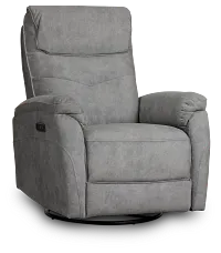 Ryder Gray Micro Power Swivel Glider Recliner