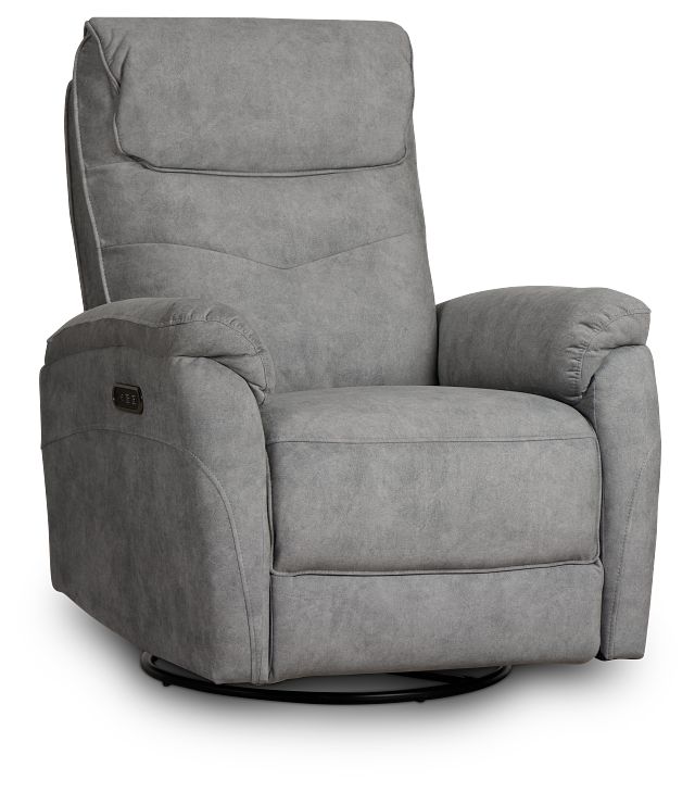 Ryder Gray Micro Power Swivel Glider Recliner