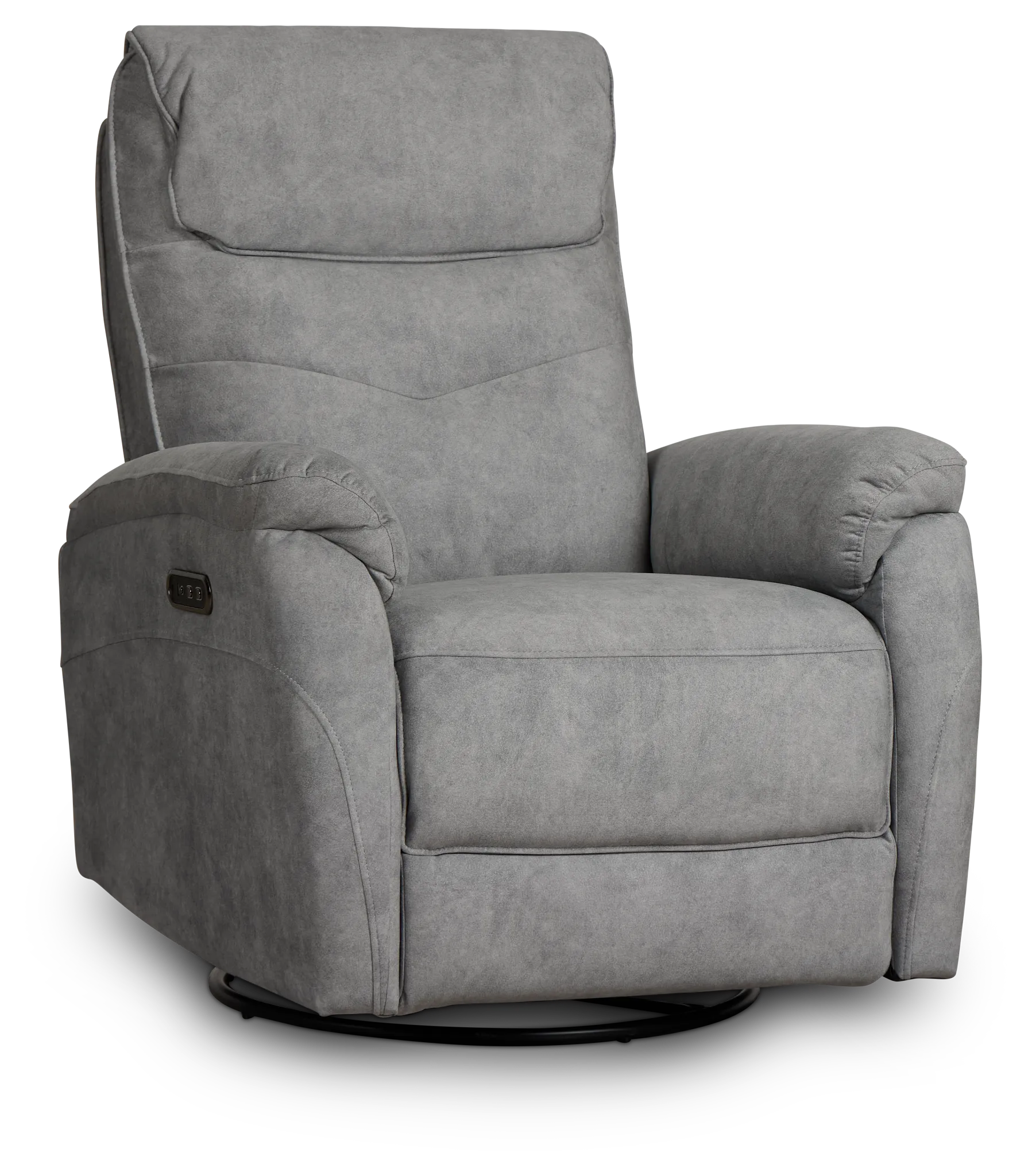 Ryder Gray Micro Power Swivel Glider Recliner