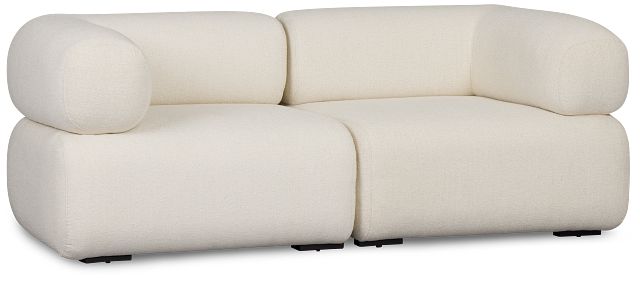 Celeste Light Beige Fabric 2-piece Modular Sofa