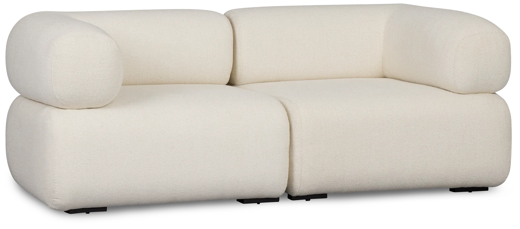 Celeste Light Beige Fabric 2-piece Modular Sofa