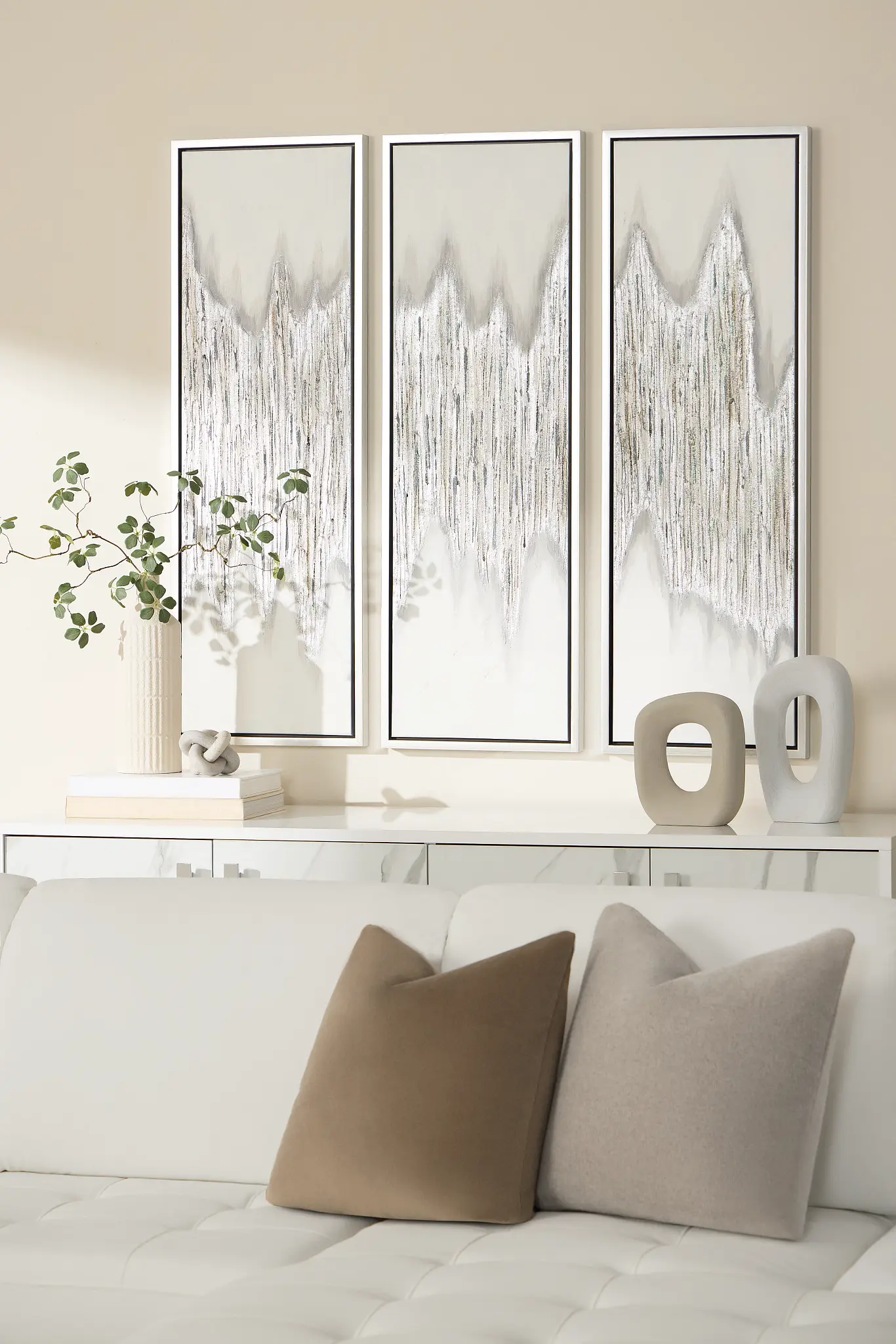 Drizzle Gray Set Of 3 Framed Canvas Wall Art Drizzle Gray Set Of 3 Framed Canvas Wall Art