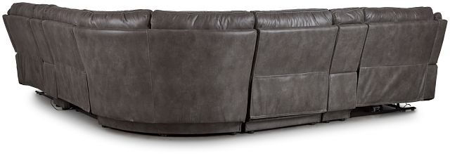 Dober Dark Gray Micro Large Dual Power Reclining Two-arm Sectional