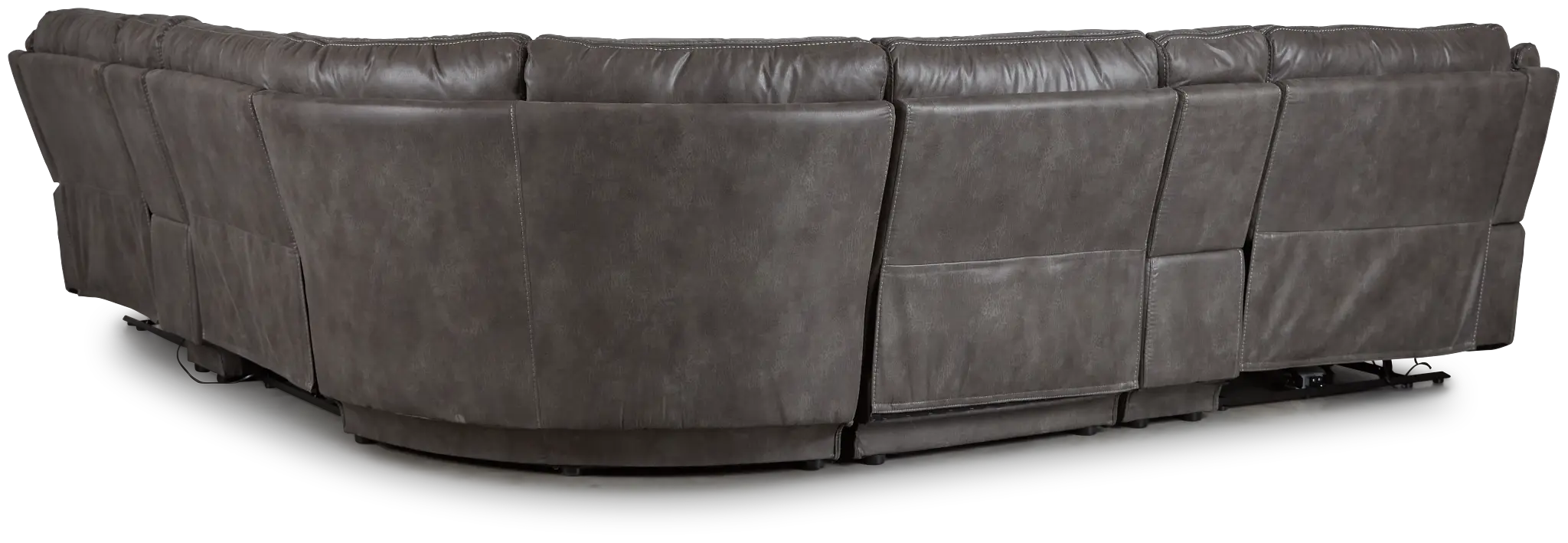 Dober Dark Gray Micro Large Dual Power Reclining Two-arm Sectional Dober Dark Gray Micro Large Dual Power Reclining Two-arm Sectional